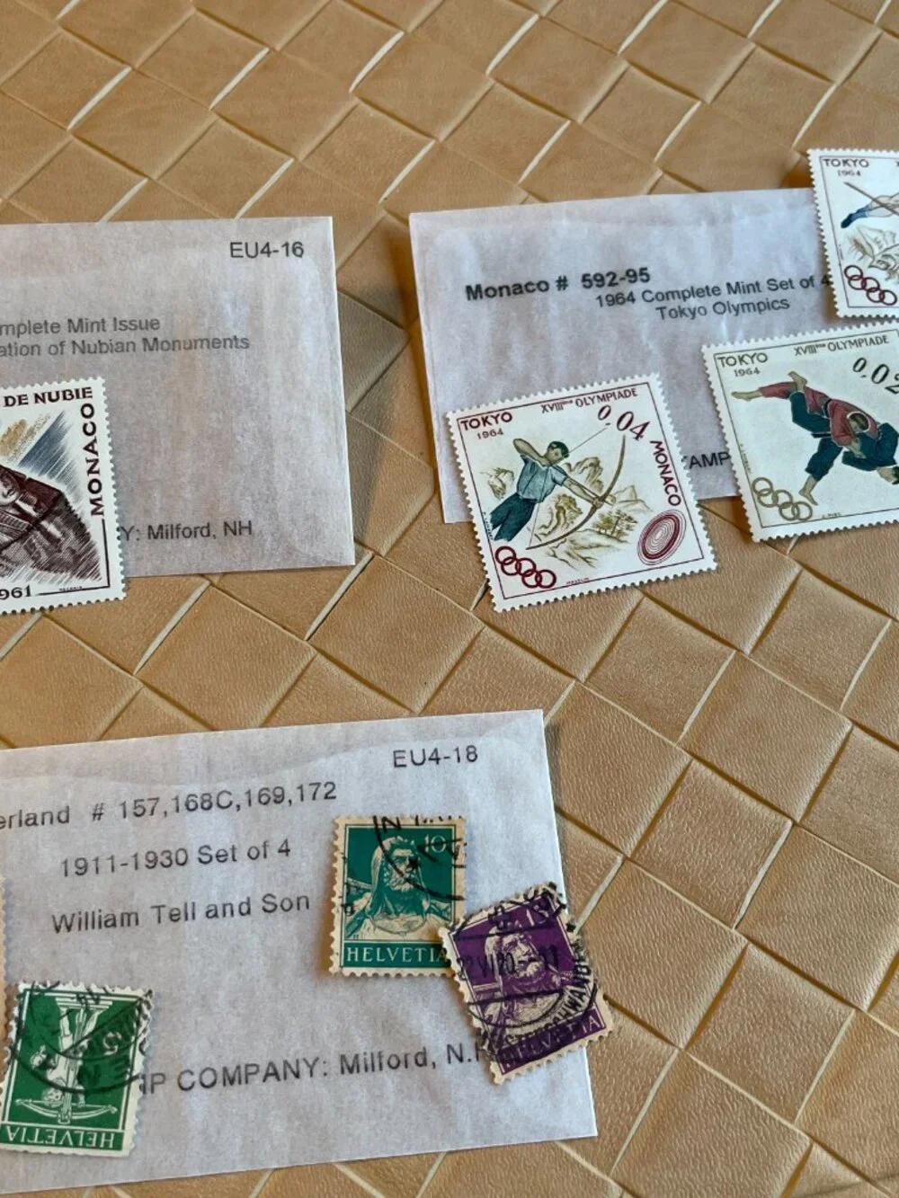 44 Unused Stamps from  Foreign Countries Kenmore Stamp Company New
